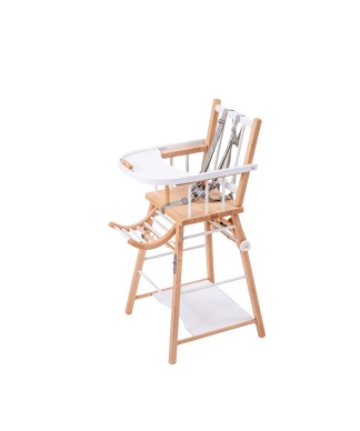 Chaise haute bébé en bois...