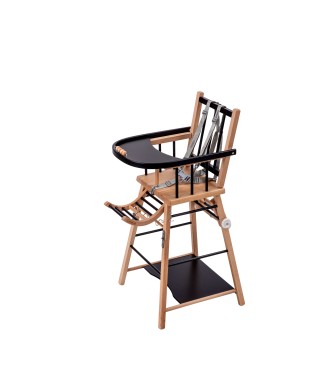 Chaise haute bébé en bois...