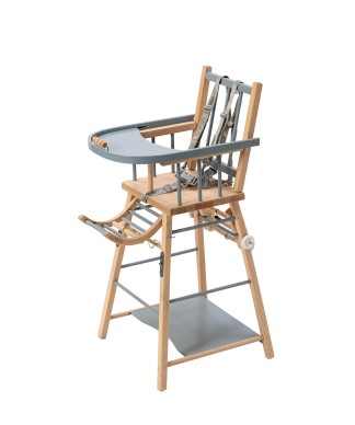 Chaise haute bébé en bois...