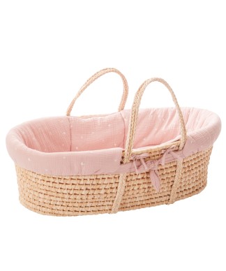 Couffin en osier - Rose