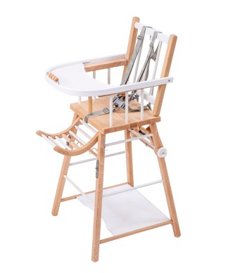 Chaise haute bébé en bois...